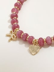 FatFace Pink Bead Charm Bracelet - Image 2 of 2