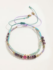 FatFace Multi Colour 2pk Adjustable Bracelet - Image 1 of 4