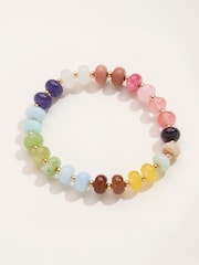FatFace Multi Colour Stretch Bead Bracelet - Image 1 of 2