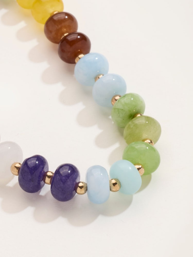FatFace Multi Colour Stretch Bead Bracelet - Image 2 of 2