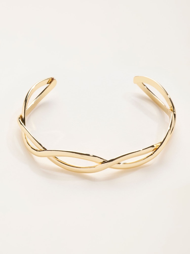 FatFace Gold Tone Twist Bangle - Image 1 of 3