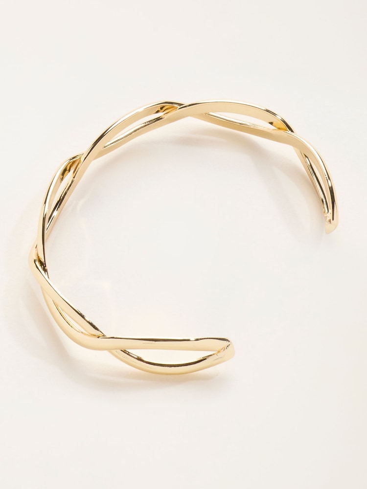 FatFace Gold Tone Twist Bangle - Image 2 of 3