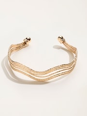 FatFace Gold Tone Wavy Bangle - Image 1 of 3