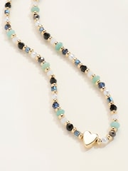 FatFace Green Heart Bead Necklace - Image 2 of 4