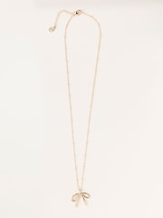 FatFace Gold Tone Bow Nacklace - Image 2 of 4