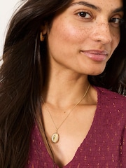 FatFace Gold Tone Locket Necklace - Image 1 of 4