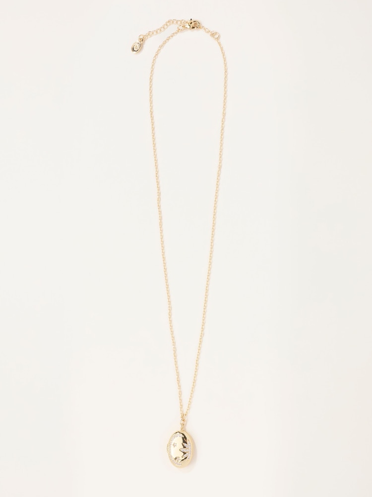 FatFace Gold Tone Locket Necklace - Image 2 of 4