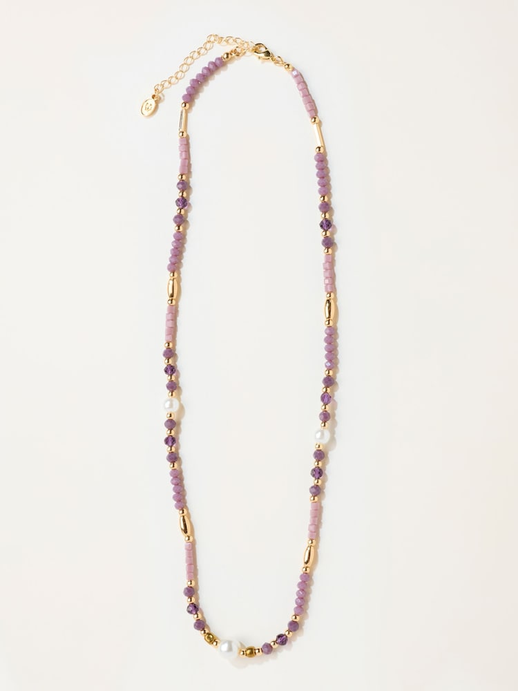 FatFace Faux Pearl and Bead Necklace - Imaginea 1 din 2