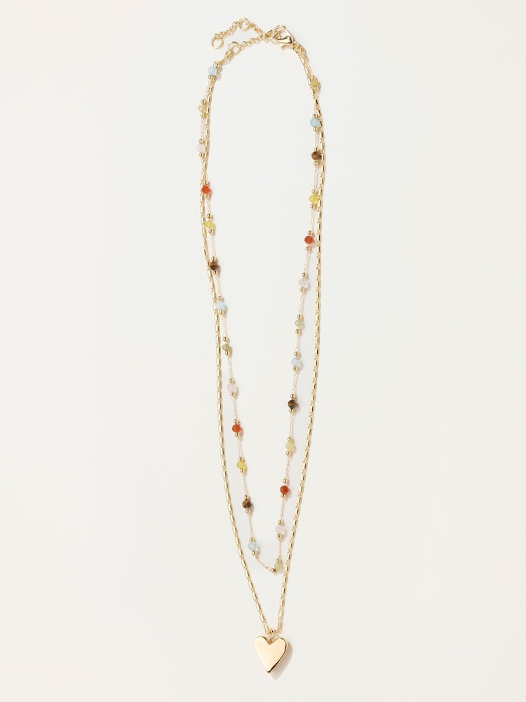 FatFace Heart Layer Necklace - 画像 1 / 2