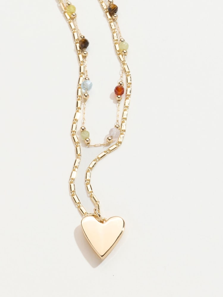 FatFace Heart Layer Necklace - 画像 2 / 2