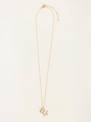 FatFace Gold Tone Double Star Necklace - Image 1 of 2