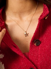 FatFace Gold Tone Double Star Necklace - Image 3 of 3
