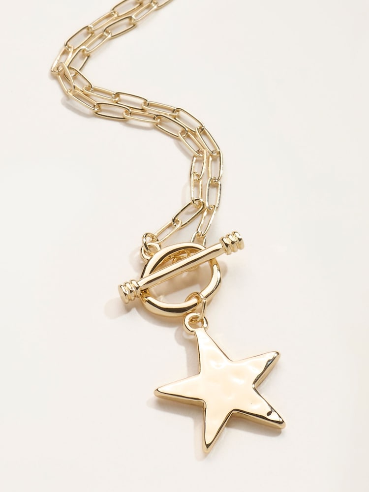 FatFace Gold Tone Star Necklace - Image 3 of 3