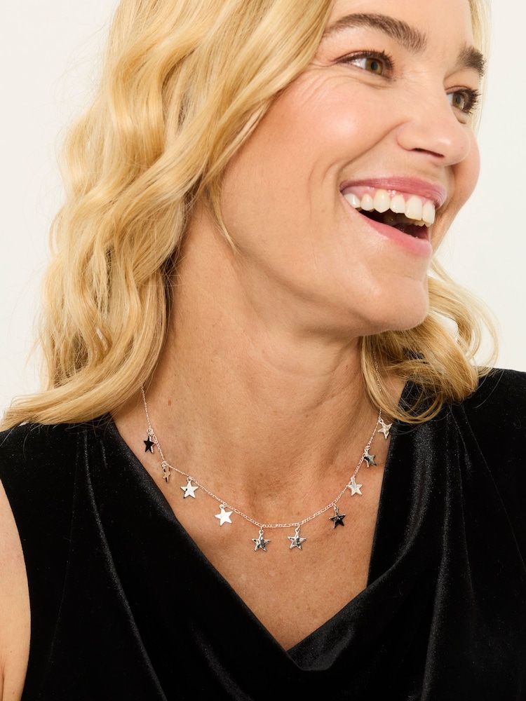 FatFace Silver Tone Star Necklace - Image 3 of 3