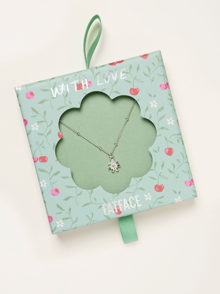 FatFace Silver Tone Flower Necklace Gift - Image 1 of 2 FatFace Silver Tone Flower Necklace Gift - Image 1 of 2