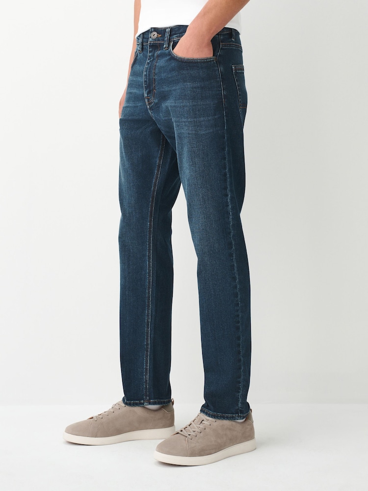 Mid Blue Slim Fit Motionflex Jeans With Elasticated Waist - Image 1 of 11 Mid Blue Slim Fit Motionflex Jeans With Elasticated Waist - Image 1 of 11