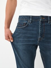 Mid Blue Slim Fit Motionflex Jeans With Elasticated Waist - Image 6 of 11