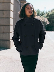 Friends Like These Navy Cosy Funnel Neck Short Jacket - Image 3 of 5