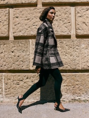 Friends Like These Grey Check Double Breasted Peacoat - Image 2 of 5