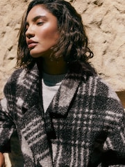 Friends Like These Grey Check Double Breasted Peacoat - Image 3 of 5