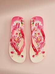 B by Ted Baker Round Toe Printed Flip Flops - Image 3 of 7