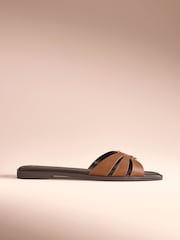 Մուգ շագանակագույն - B By Ted Baker կաշվե քառակուսի քթով մետաղական կոշիկներ - Պատկեր 4 7-ից