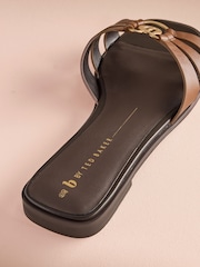 Մուգ շագանակագույն - B By Ted Baker կաշվե քառակուսի քթով մետաղական կոշիկներ - Պատկեր 5 7-ից