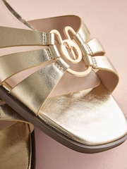 Ոսկի - B By Ted Baker կաշվե քառակուսի քթով մետաղական կոշիկներ - Պատկեր 6 7-ից