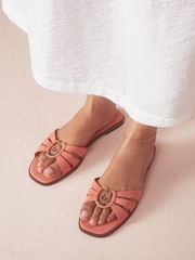 Մարջանագույն վարդագույն - B By Ted Baker կաշվե քառակուսի քթով մետաղական կոշիկներ - Պատկեր 2 8-ից