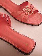 Մարջանագույն վարդագույն - B By Ted Baker կաշվե քառակուսի քթով մետաղական կոշիկներ - Պատկեր 7 8-ից