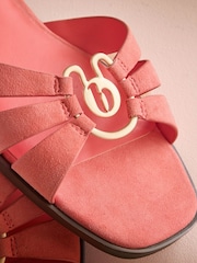 Մարջանագույն վարդագույն - B By Ted Baker կաշվե քառակուսի քթով մետաղական կոշիկներ - Պատկեր 8 8-ից