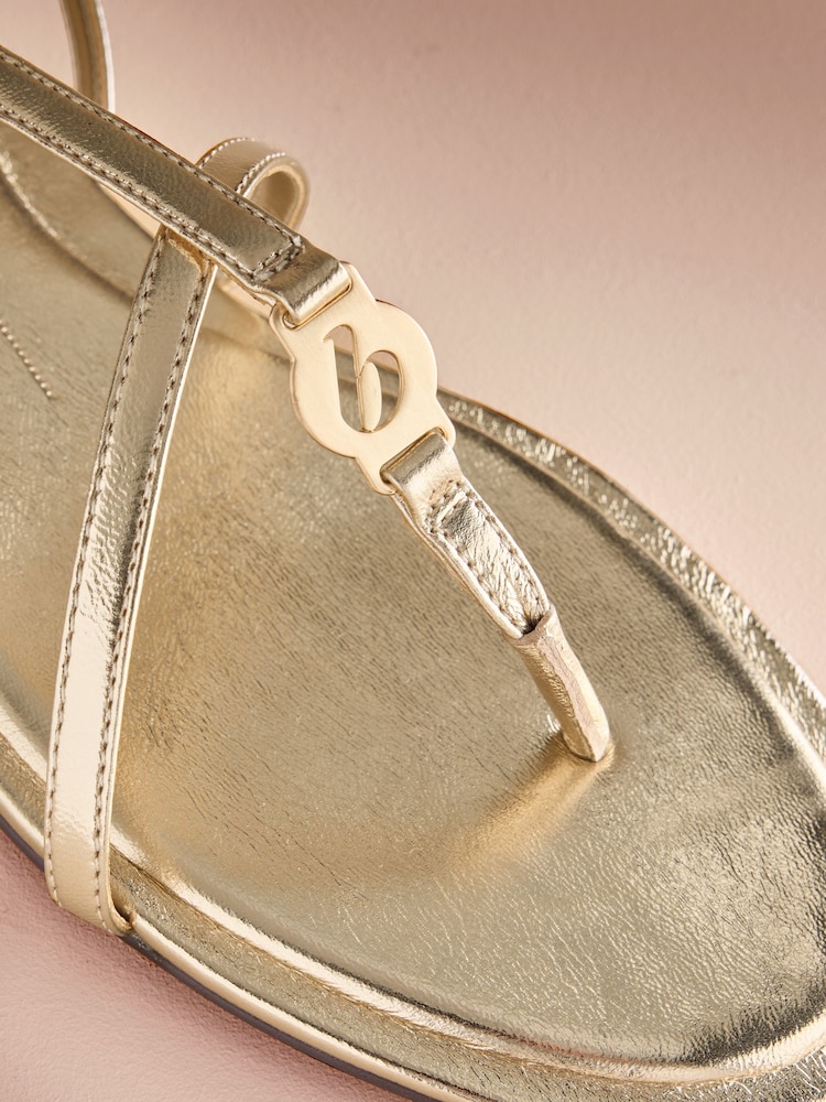B By Ted Baker Leather Round Toe Hardware Detail Asymmetric Sandals - Image 8 of 8 B By Ted Baker Leather Round Toe Hardware Detail Asymmetric Sandals - Image 8 of 8