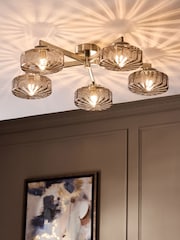 Chocolate Brown Rimini 5 Light Flush Fitting - Image 1 of 5
