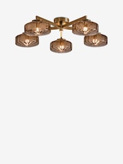 Chocolate Brown Rimini 5 Light Flush Fitting - Image 2 of 5