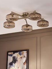 Chocolate Brown Rimini 5 Light Flush Fitting - Image 3 of 5