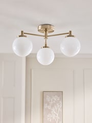 Brass Weston Ceiling Light Fitting 3 Light Flush (also suitable for bathrooms) - Image 3 of 5