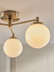 Brass Weston Ceiling Light Fitting 3 Light Flush (also suitable for bathrooms) - Image 4 of 5