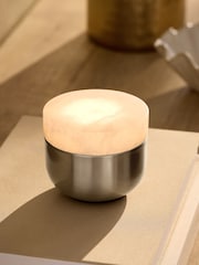 Brass N. Premium Brass Medinia Alabaster and Marble Rechargeable Table Lamp - Image 1 of 6