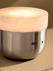 Brass N. Premium Brass Medinia Alabaster and Marble Rechargeable Table Lamp - Image 3 of 6