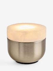 Brass N. Premium Brass Medinia Alabaster and Marble Rechargeable Table Lamp - Image 5 of 6