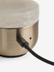Brass N. Premium Brass Medinia Alabaster and Marble Rechargeable Table Lamp - Image 6 of 6