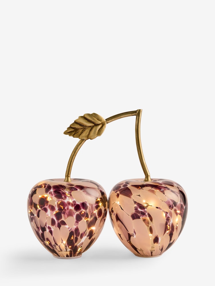 Pink Confetti Glass Cherries Battery Operated Feature Light - Image 3 of 3