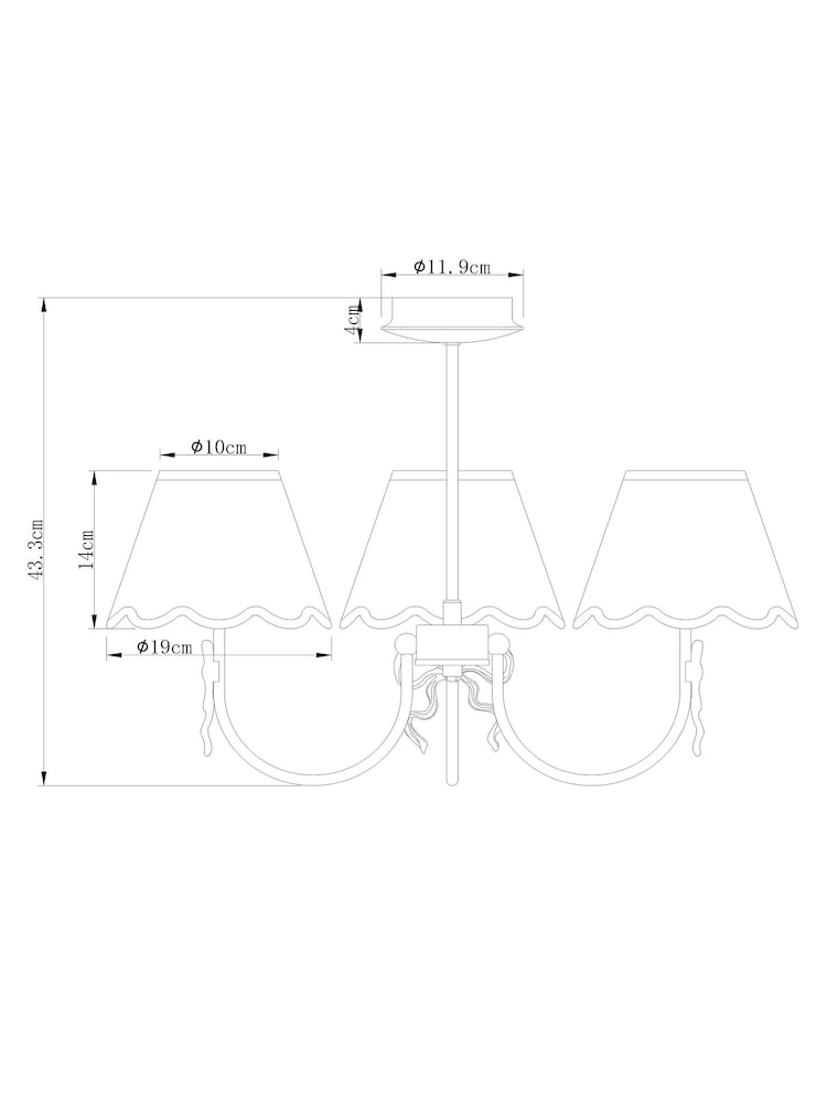 Pink Bow 3 Light Chandelier Ceiling Light - Image 5 of 5 Pink Bow 3 Light Chandelier Ceiling Light - Image 5 of 5