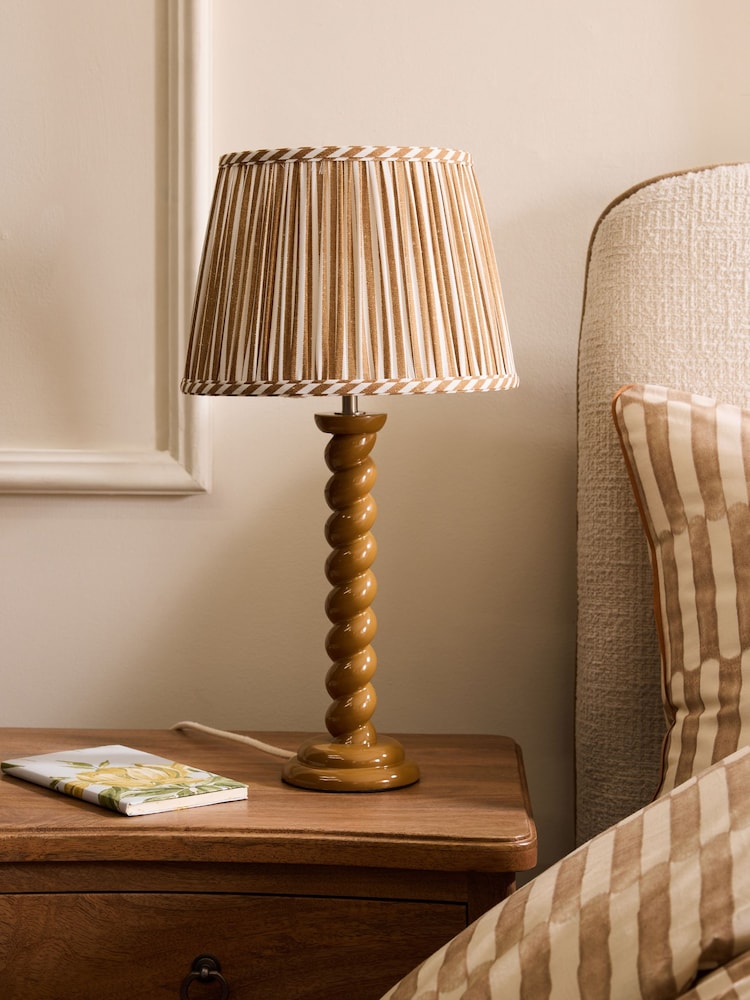 Ochre Yellow Barley Twist Table Lamp - Image 2 of 5 Ochre Yellow Barley Twist Table Lamp - Image 2 of 5