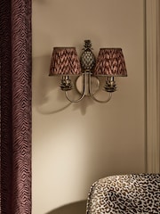 Brass Pineapple 2 Light Rechargeable Wireless Wall Light - Image 2 of 6