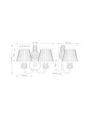 Brass Pineapple 2 Light Rechargeable Wireless Wall Light - Image 4 of 6