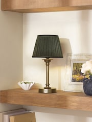 Green Velvet Pleated Lamp Shade - Image 1 of 6