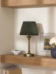 Green Velvet Pleated Lamp Shade - Image 2 of 6