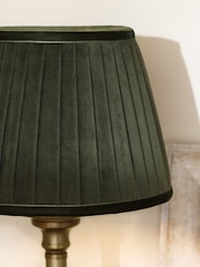 Green Velvet Pleated Lamp Shade - Image 3 of 6