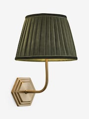 Green Velvet Pleated Lamp Shade - Image 5 of 6